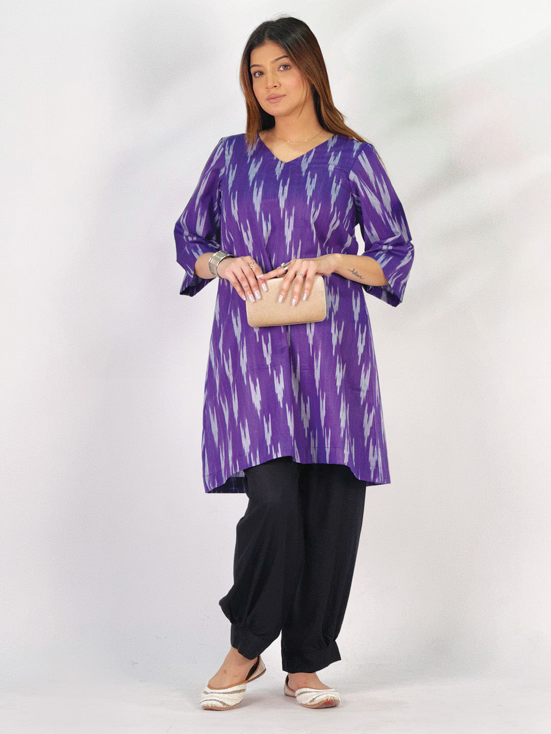 Purple Ikat Kurti