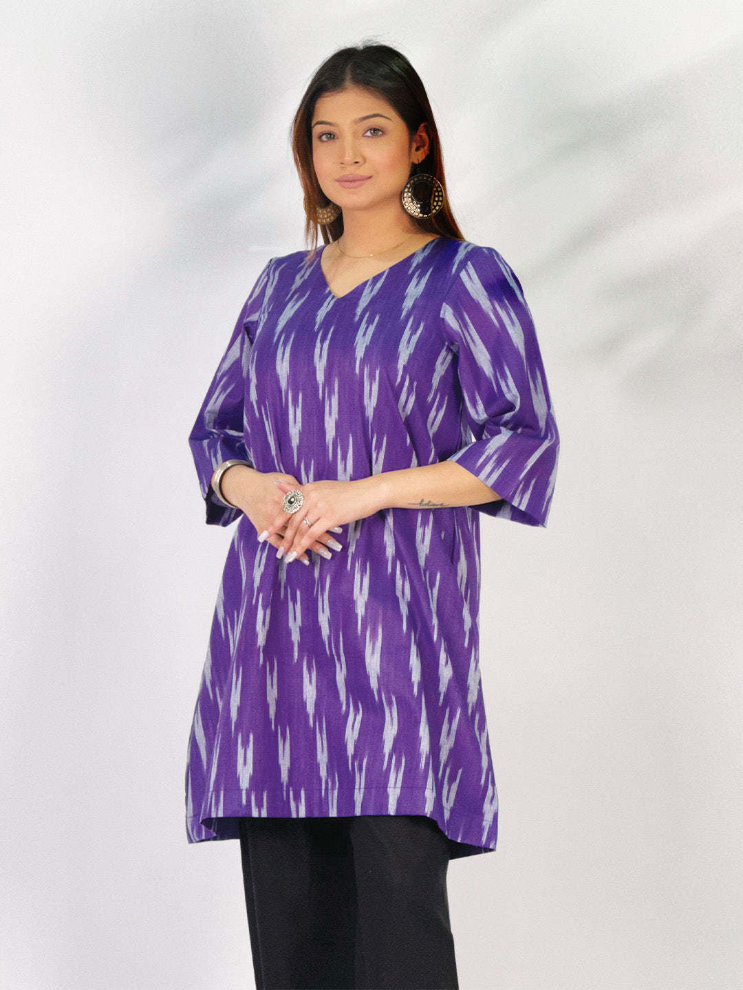 Purple Ikat Kurti