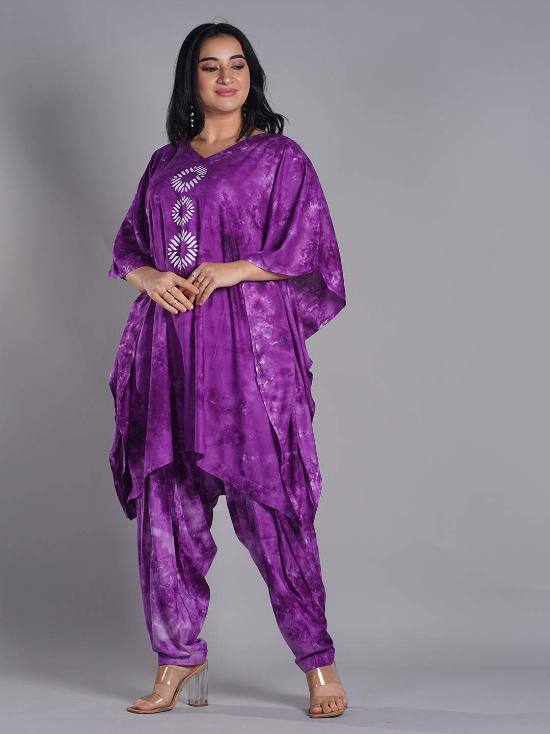 Purple Rayon TieDyeSalwar