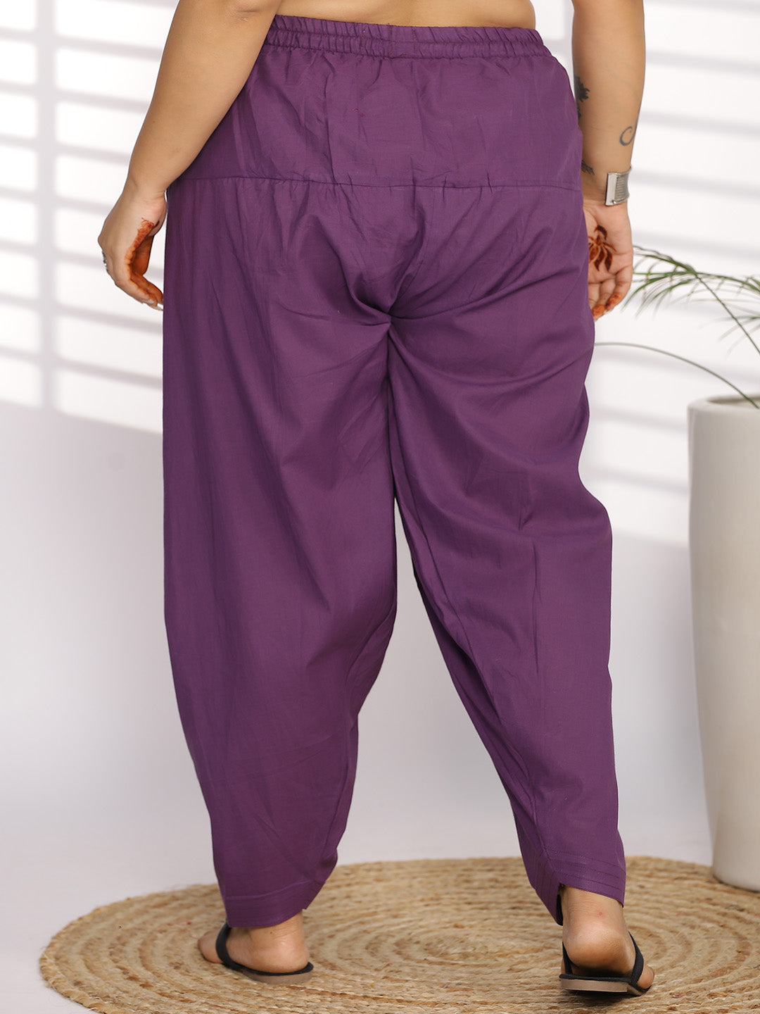 Purple Cotton Straight Salwar