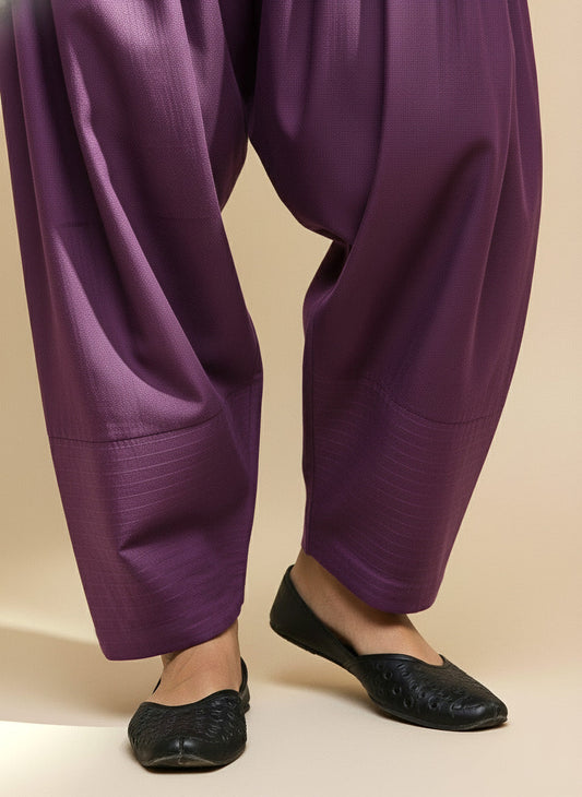 Purple Cotton Loose Fit Farshi Salwar