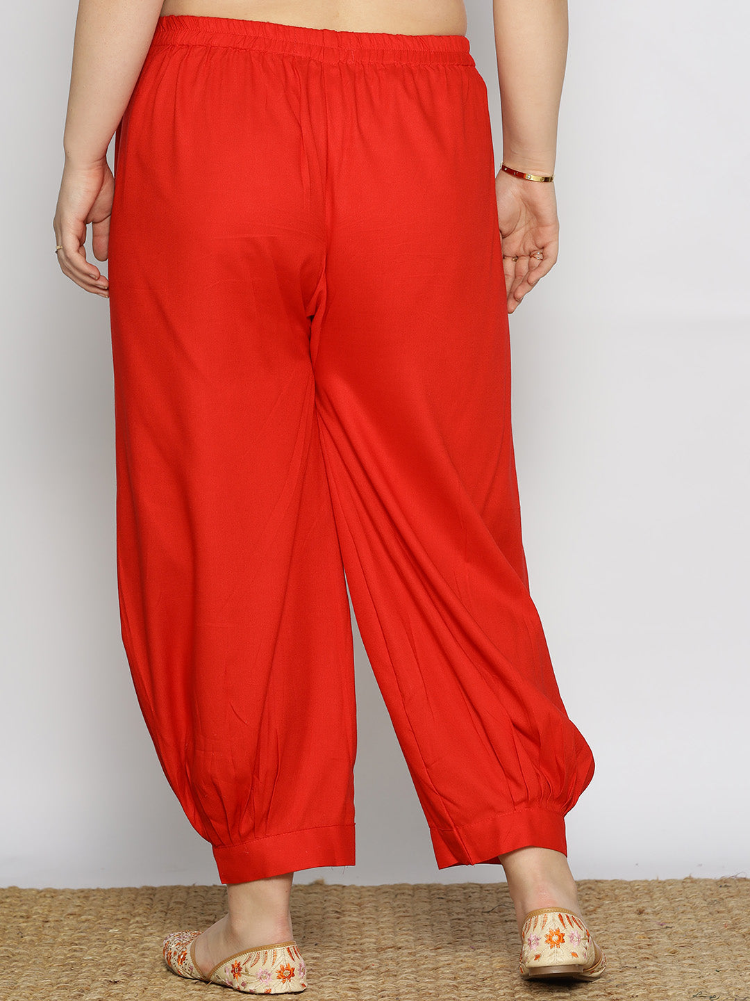 Red Rayon Afghani Salwar