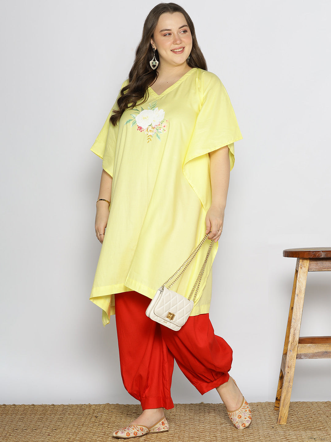 Red Rayon Afghani Salwar