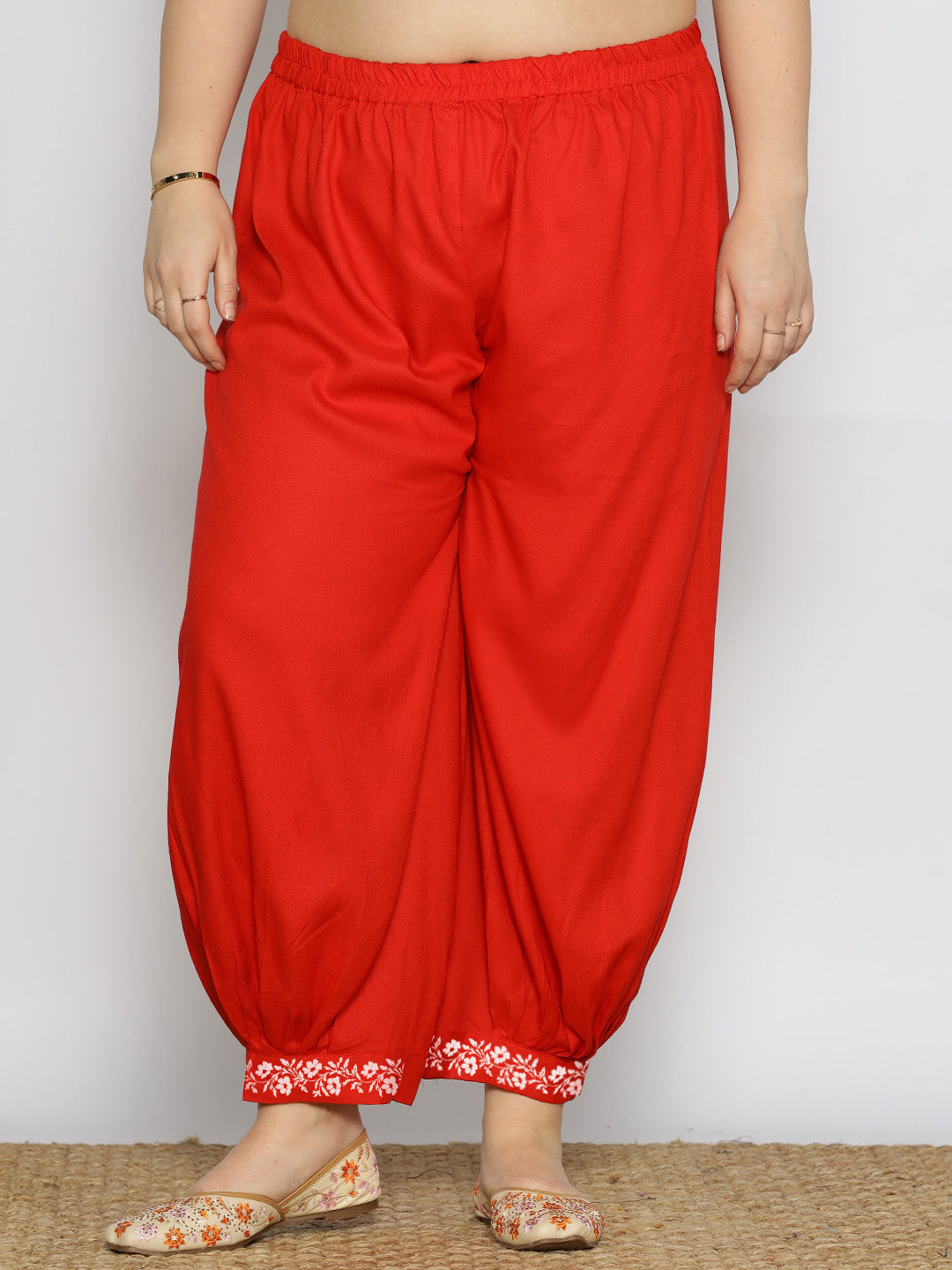 Red Rayon Afghani Salwar - Fuchsia