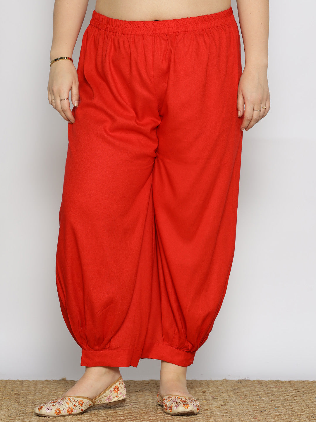 Red Rayon Afghani Salwar