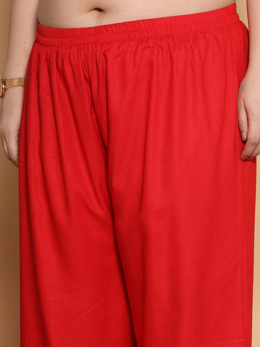 Red Rayon Balloon Salwar