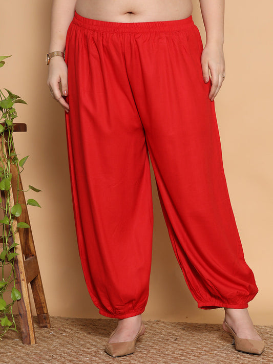 Red Rayon Balloon Salwar