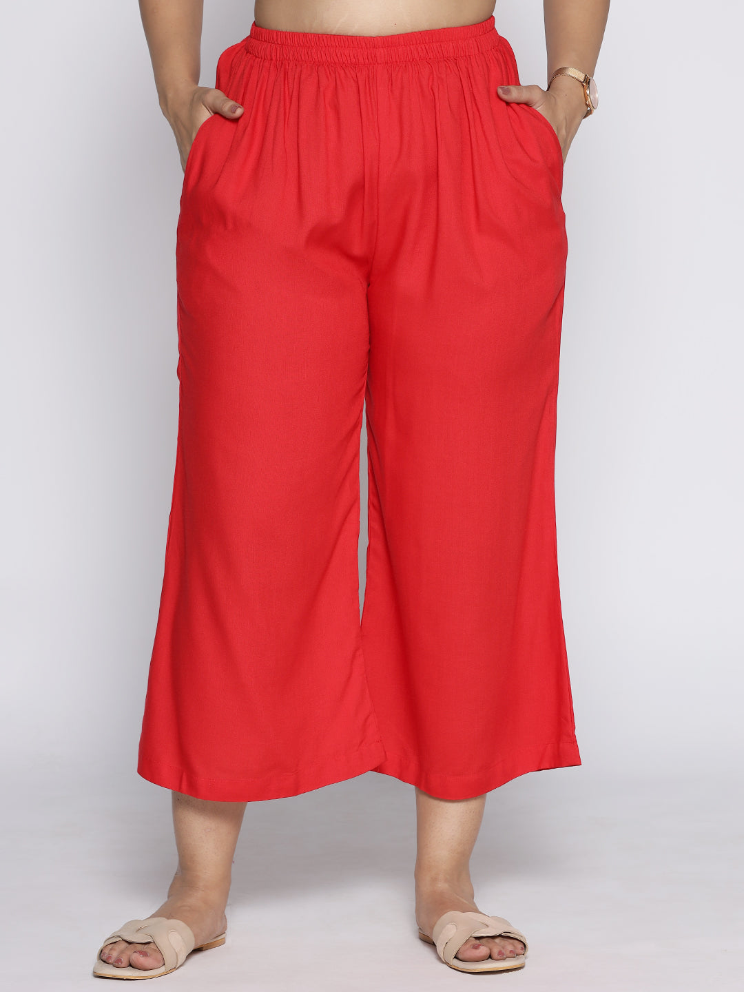 Red Rayon Culottes