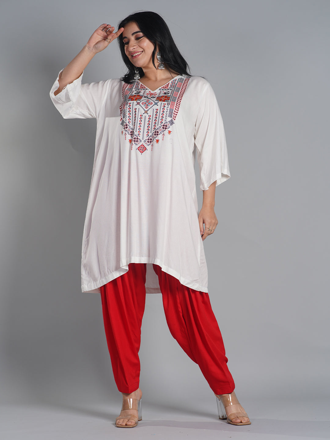 Red Rayon Salwar