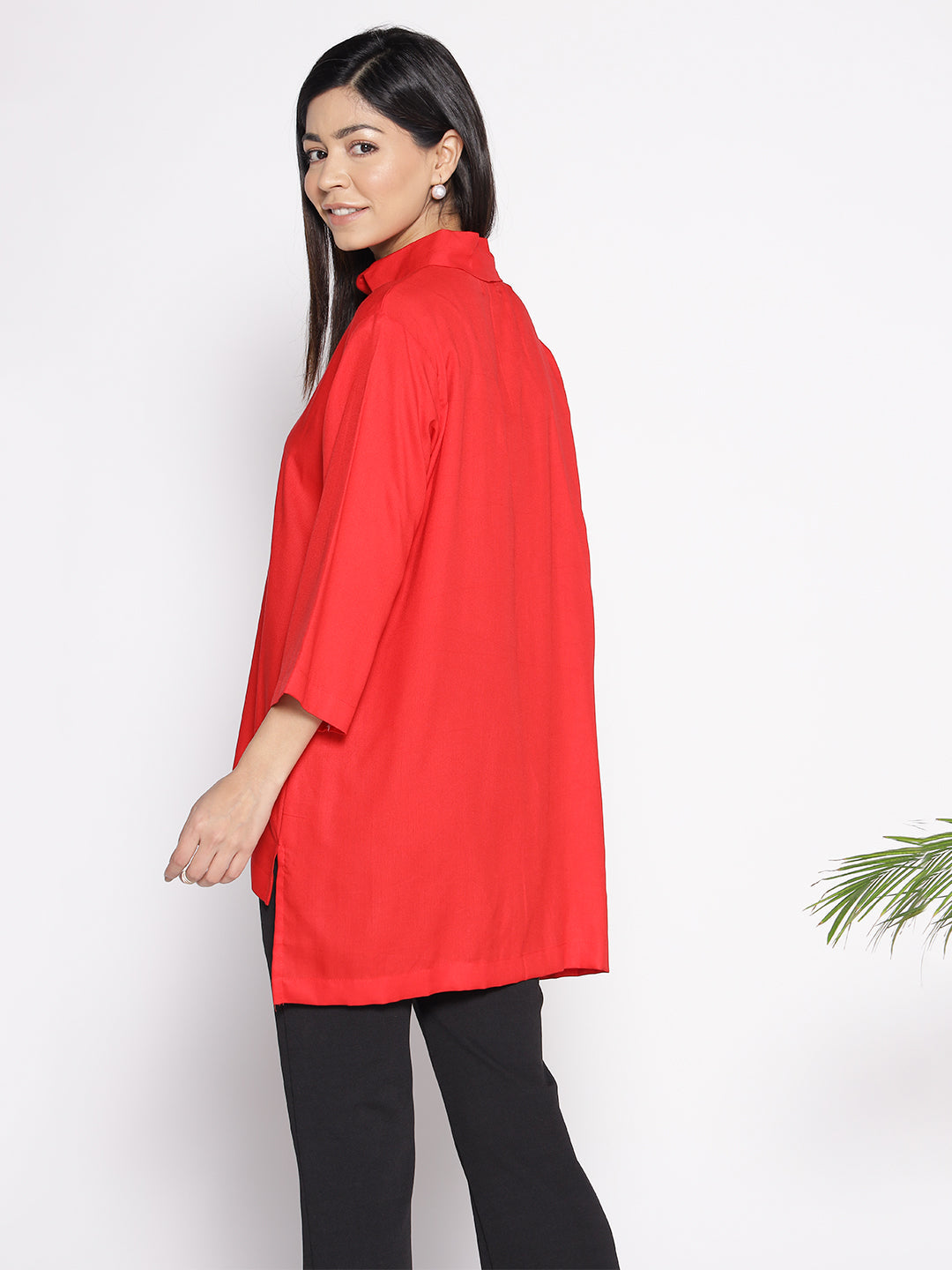 Red Rayon ShirtTop - Giesta