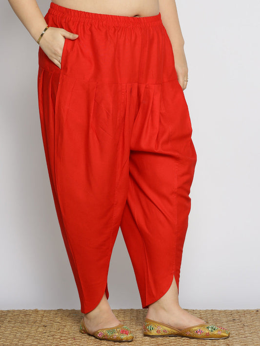 Red Rayon Tulip Salwar