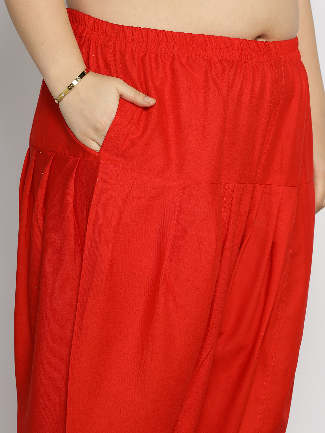 Red Rayon Tulip Salwar