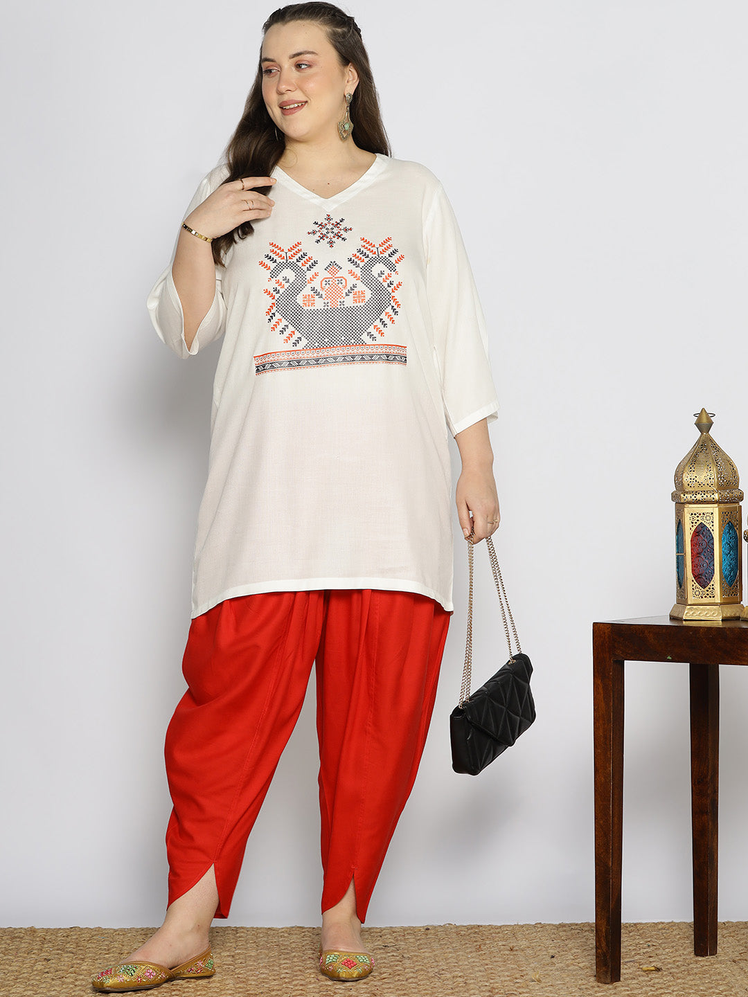 Red Rayon Tulip Salwar