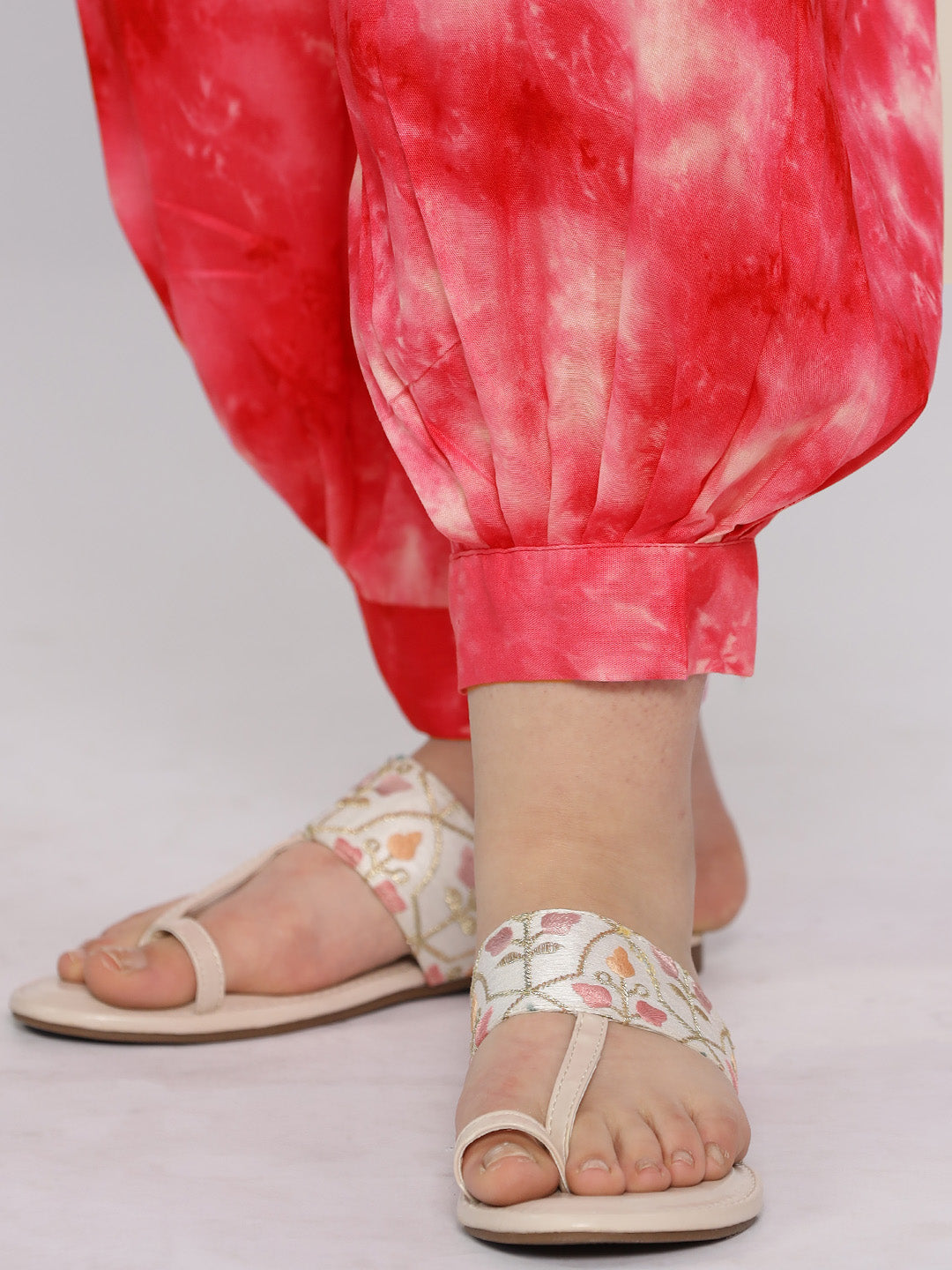 Red TieDye AfghaniSalwar