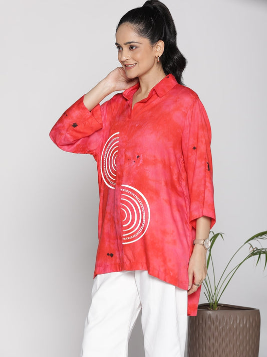 Red TieDye ShirtTop - Glow