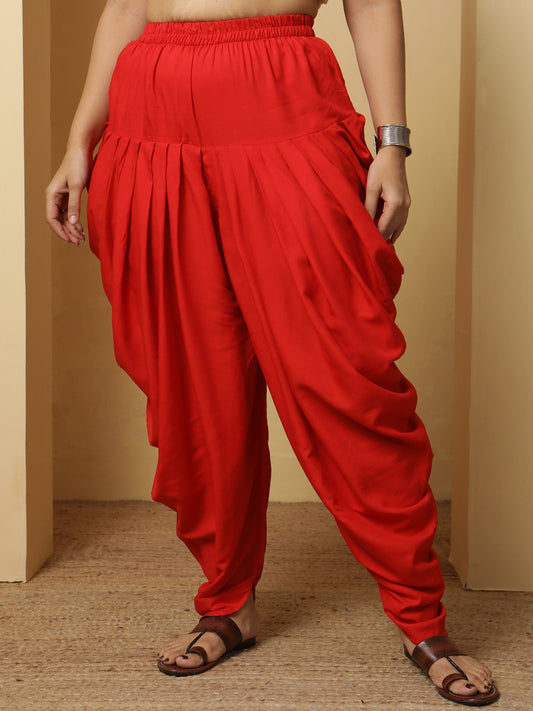 Red Rayon Dhoti
