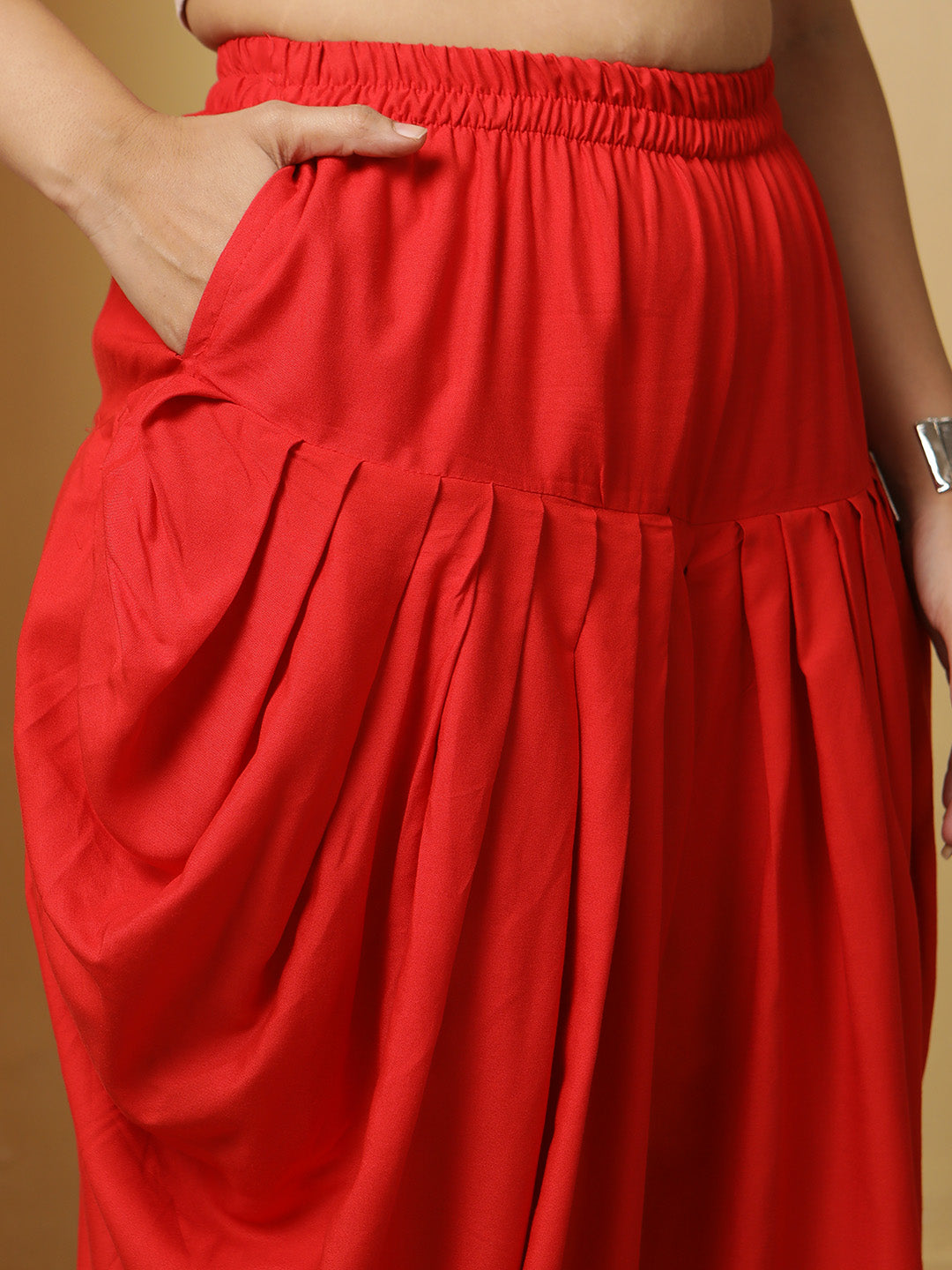 Red Rayon Dhoti