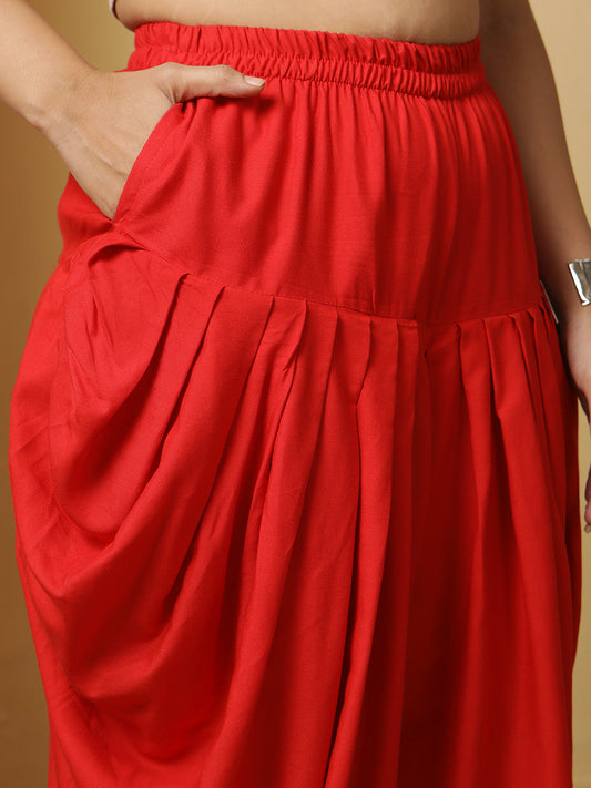 Red Rayon Dhoti
