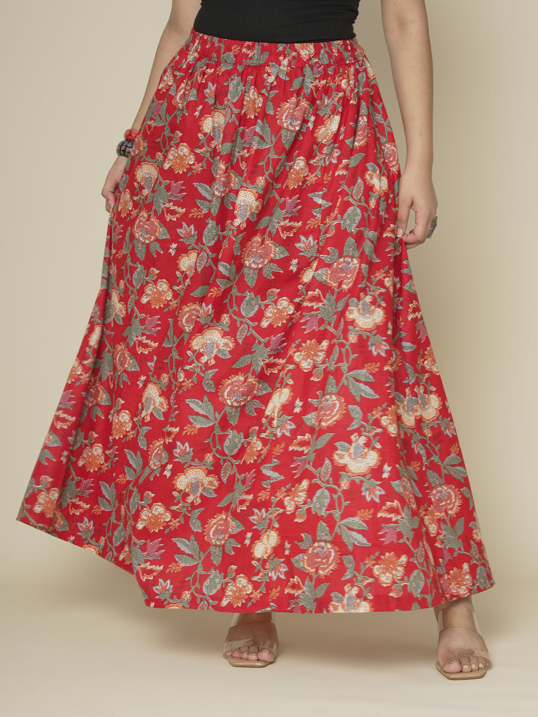 Printed Cotton Long Skirt - ImperialRose
