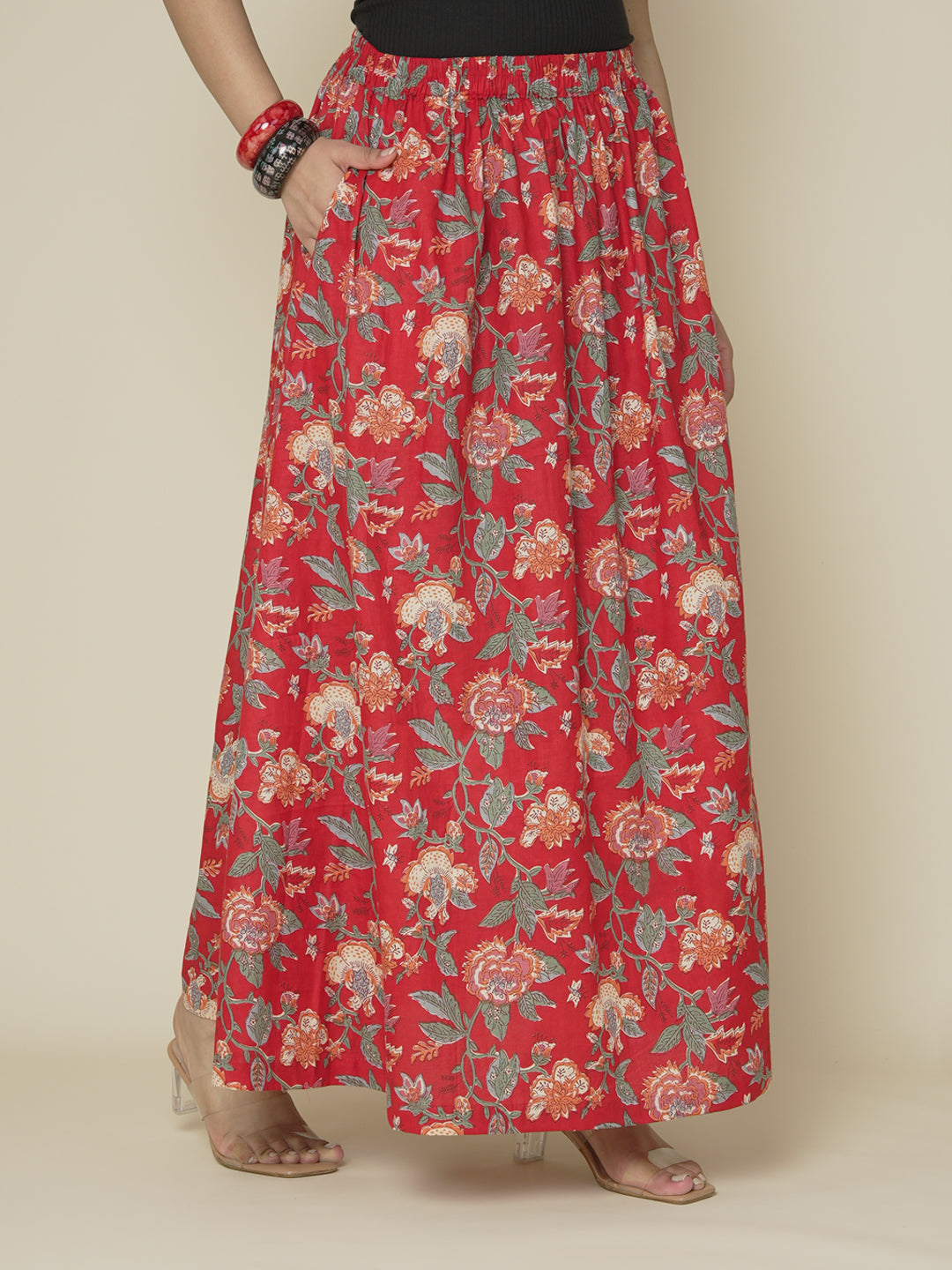 Printed Cotton Long Skirt - ImperialRose