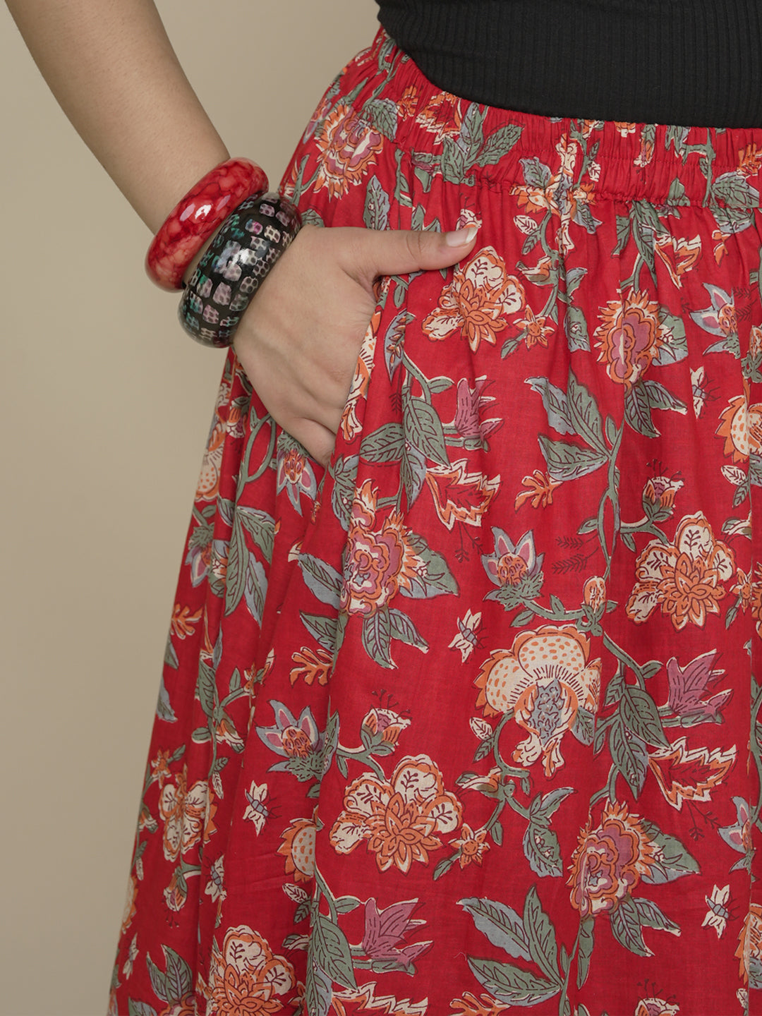 Printed Cotton Long Skirt - ImperialRose