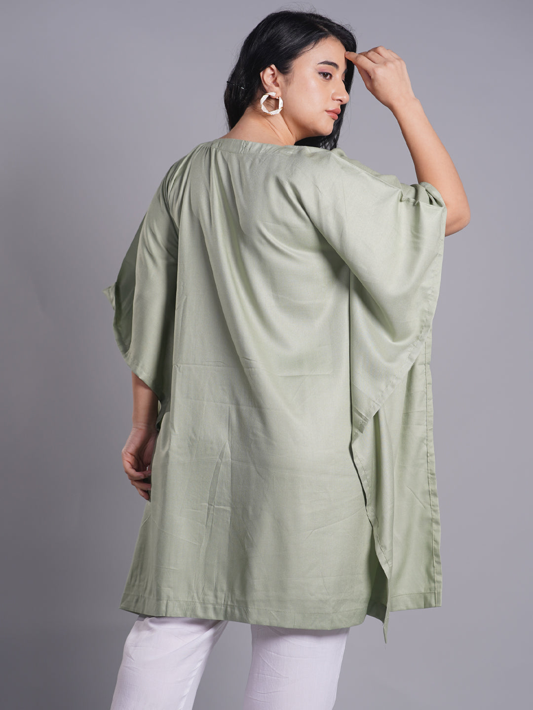 SageGreen Rayon KaftanKurta - Viridescent