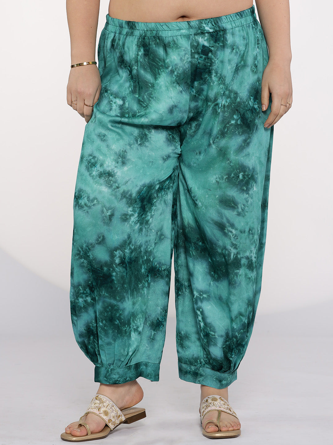 SeaGreen TieDye AfghaniSalwar