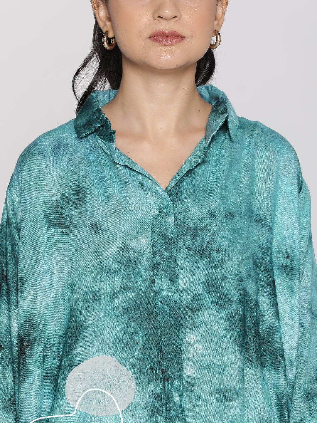 SeaGreen TieDye ShirtTop - Swirl