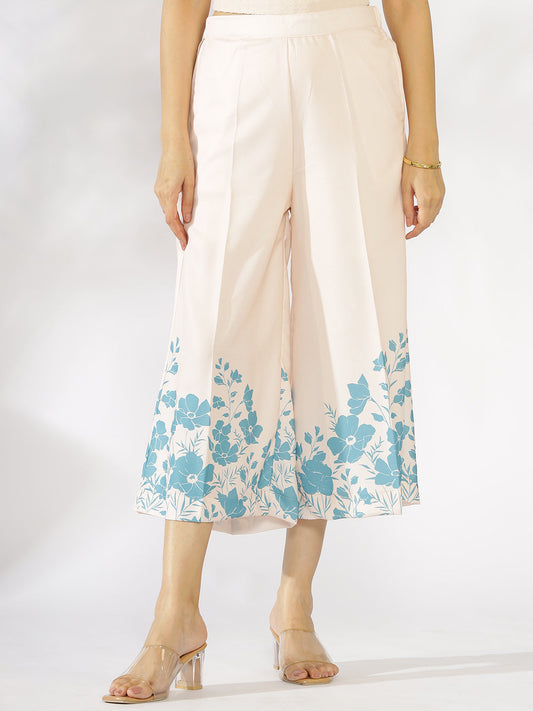 SkyBlue Printed Culottes - Skyra