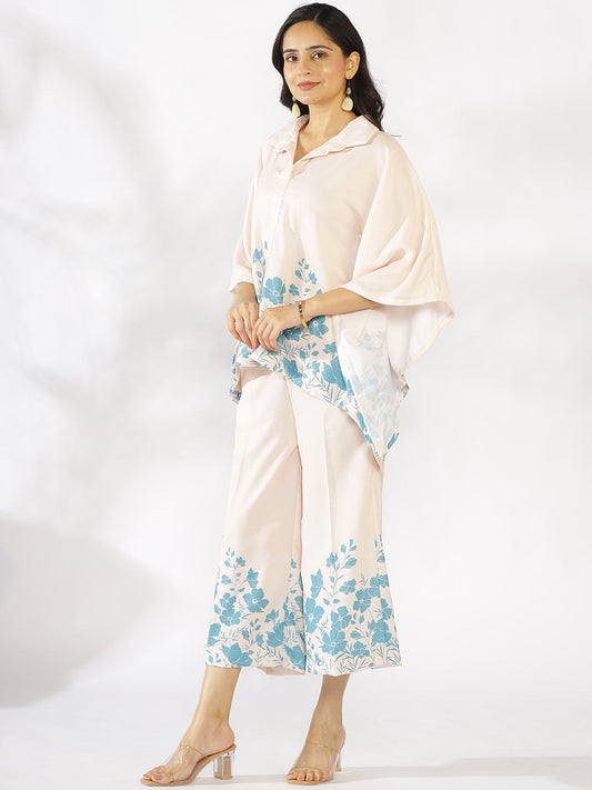 SkyBlue Printed Kaftan Top & Culottes - Skyra