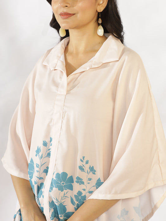 SkyBlue Printed Kaftan Top & Culottes - Skyra