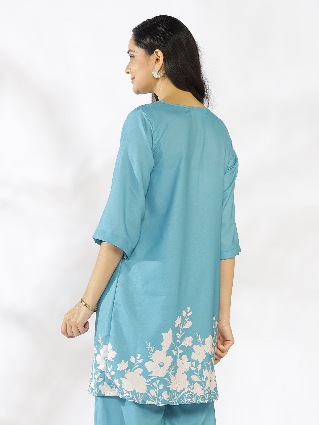 SkyBlue Printed Kurti - SkyBloom