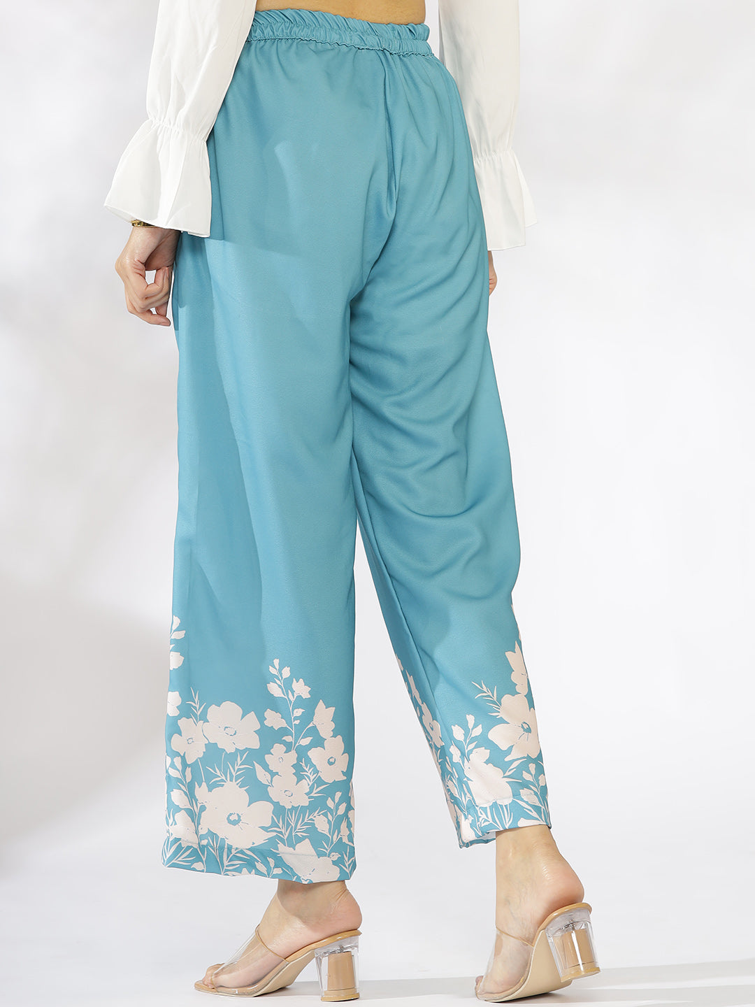 SkyBlue Printed Palazzo Pants - SkyBloom