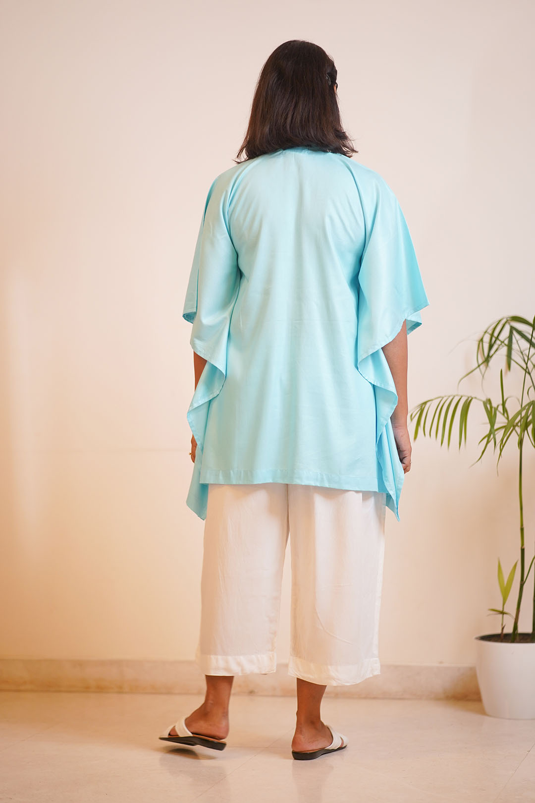SkyBlue Rayon MandarinKurti - LilacSkies