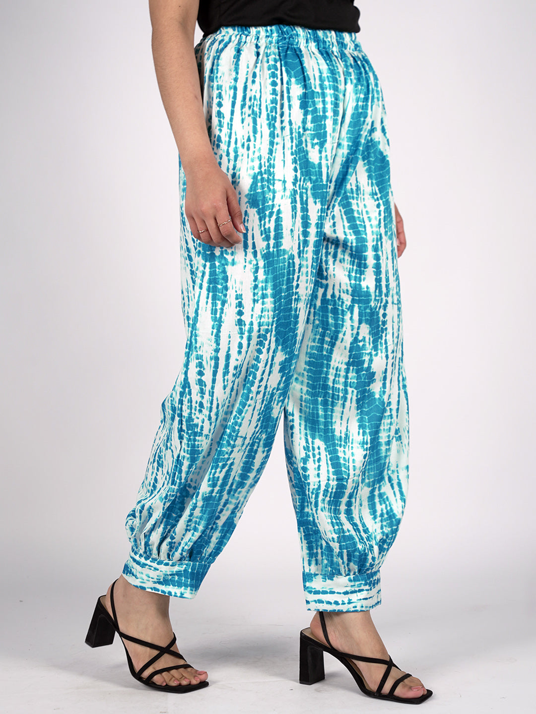 SkyBlue Rayon Shibori AfghaniSalwar