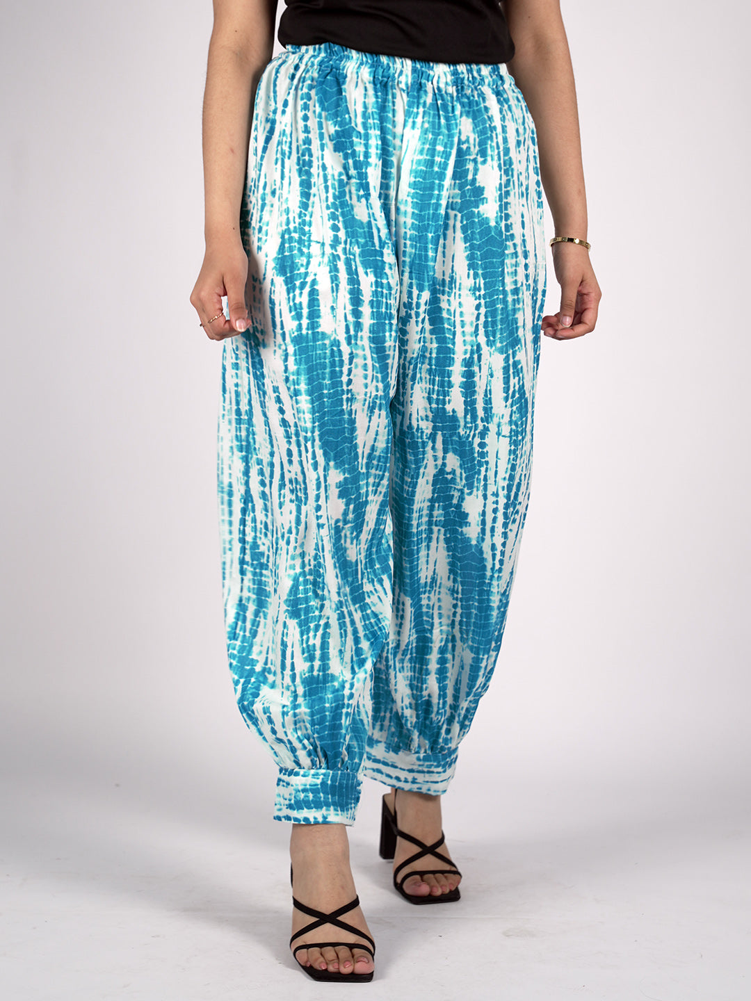 SkyBlue Rayon Shibori AfghaniSalwar