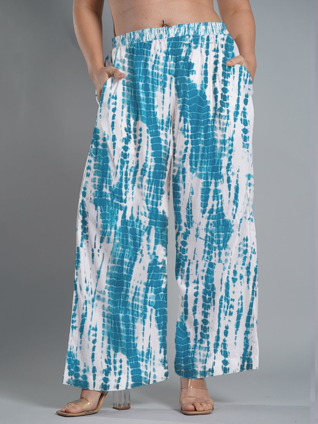 SkyBlue Rayon Shibori Palazzo