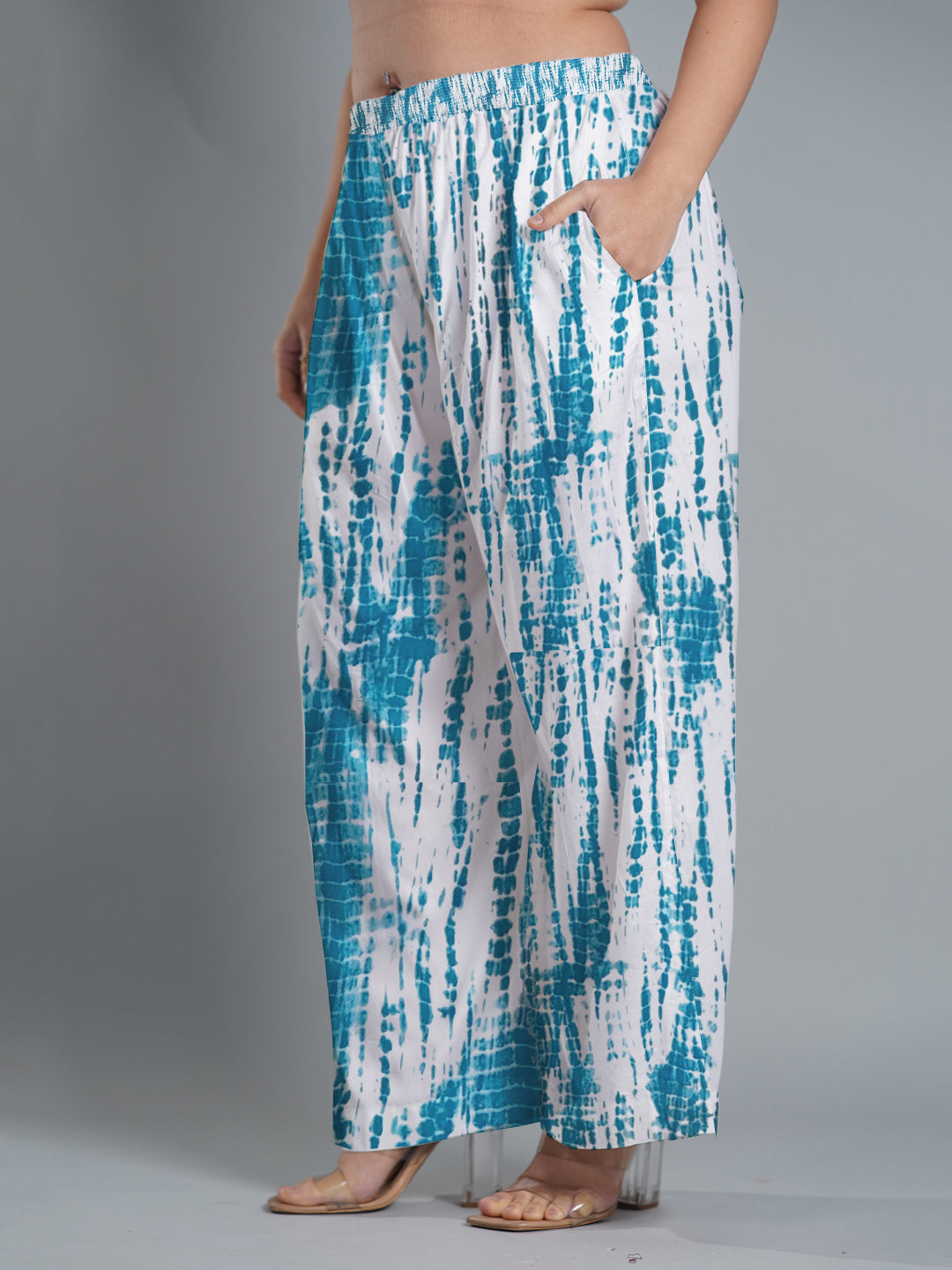 SkyBlue Rayon Shibori Palazzo