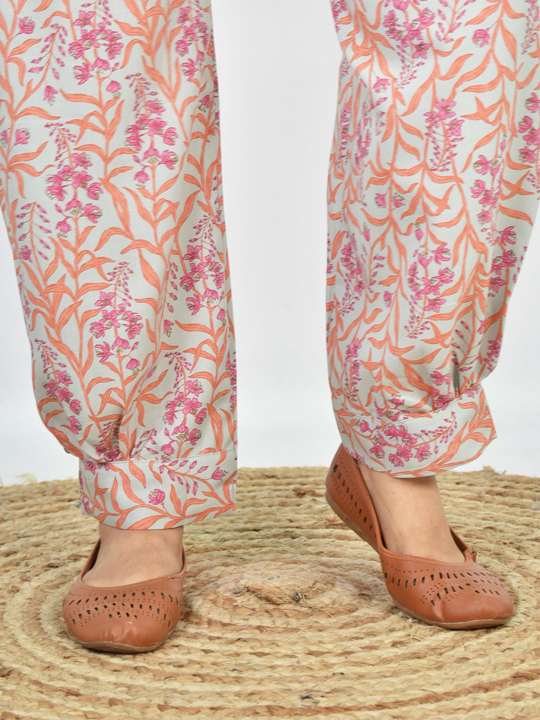 Printed Rayon Afghani Salwar - CoralMeadow
