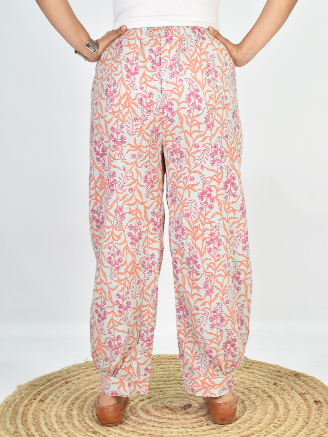 Printed Rayon Afghani Salwar - CoralMeadow