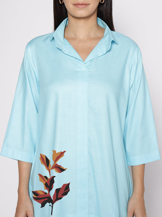 Skyblue Rayon ShirtTop - Akasya