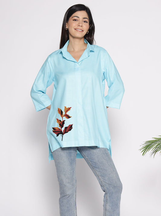 Skyblue Rayon ShirtTop - Akasya