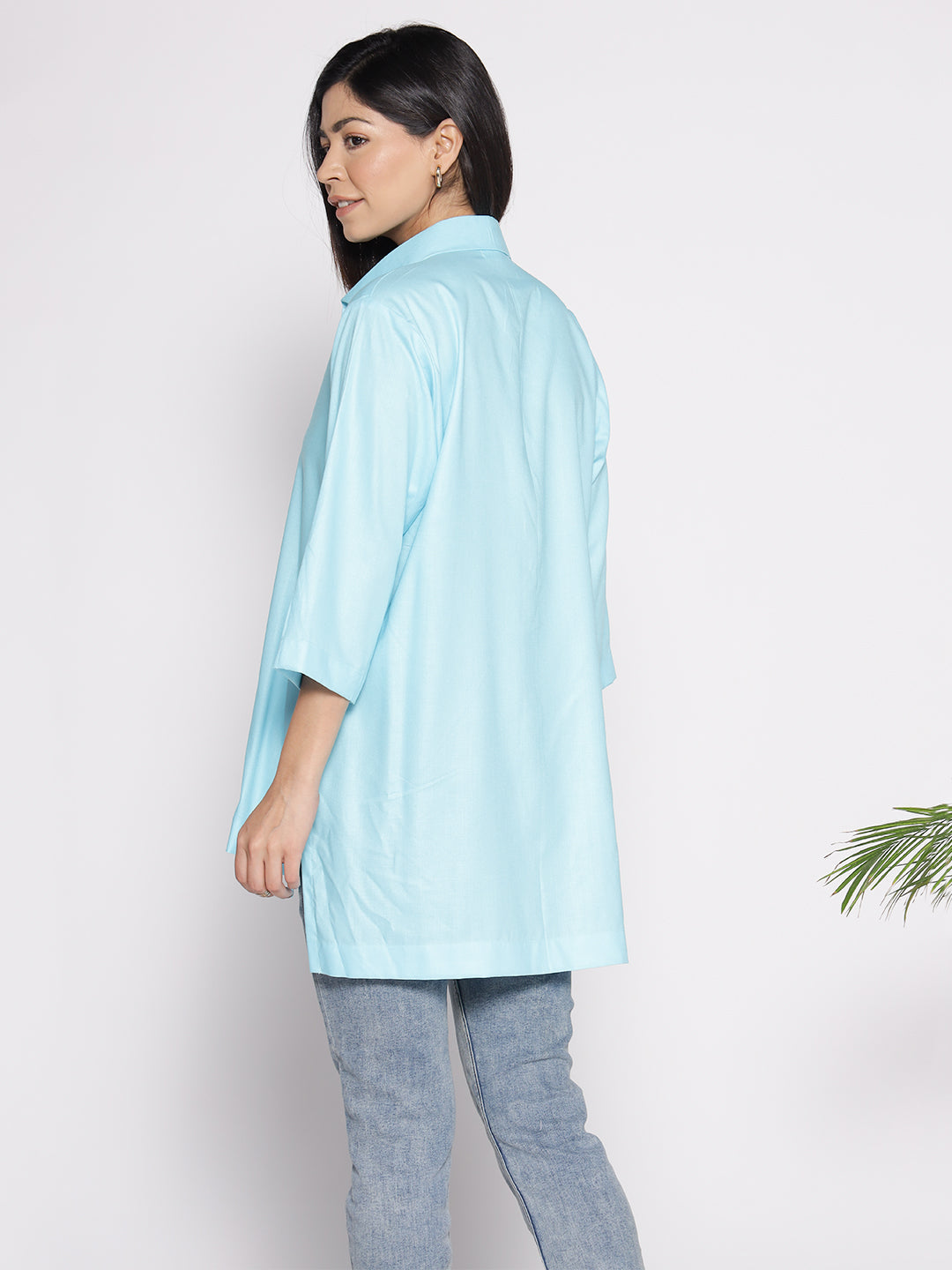 Skyblue Rayon ShirtTop - Frezya