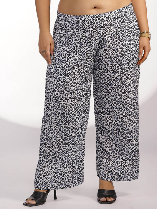 Printed Palazzo Pants - SnowLeopard