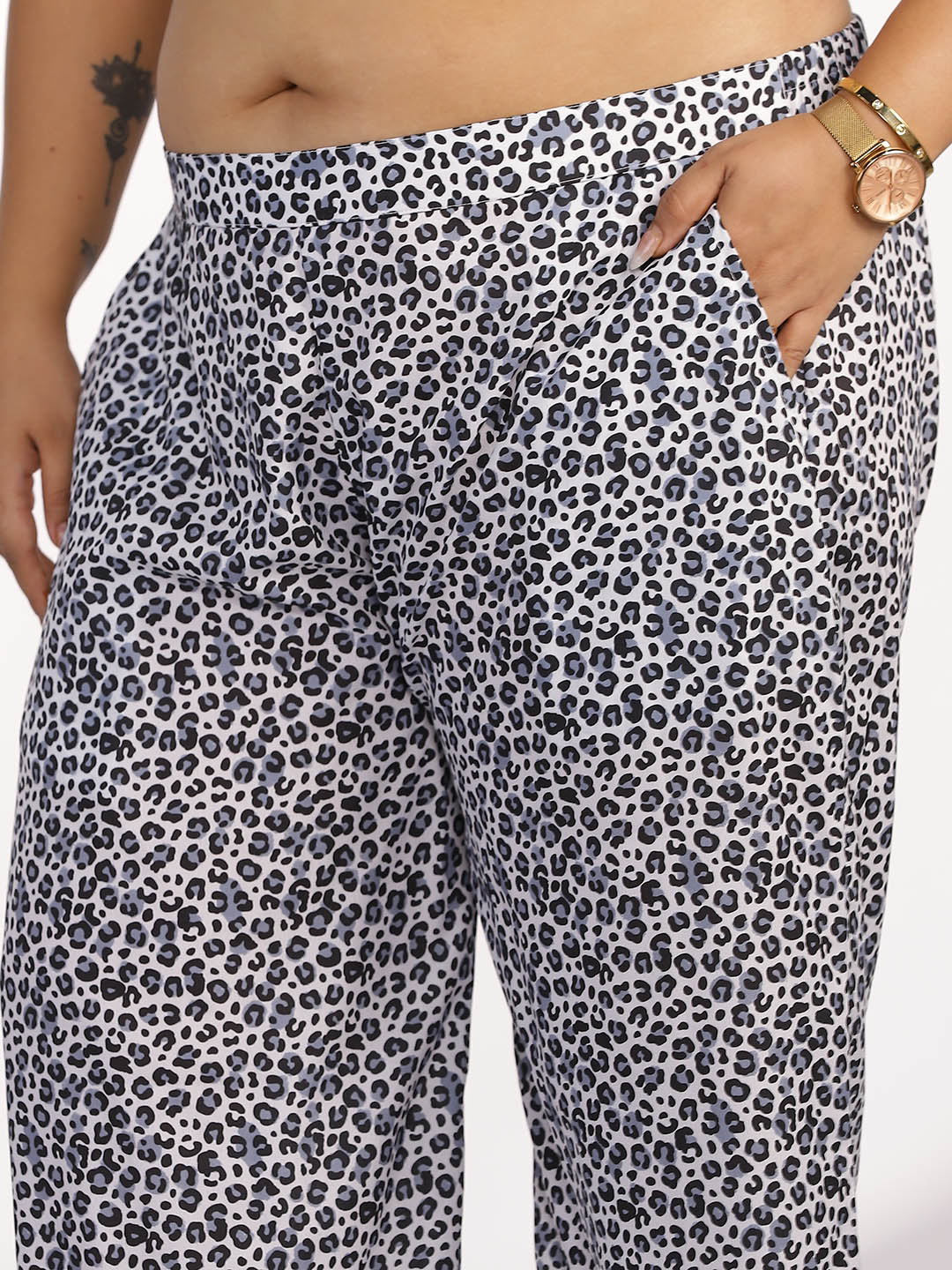 Printed Palazzo Pants - SnowLeopard