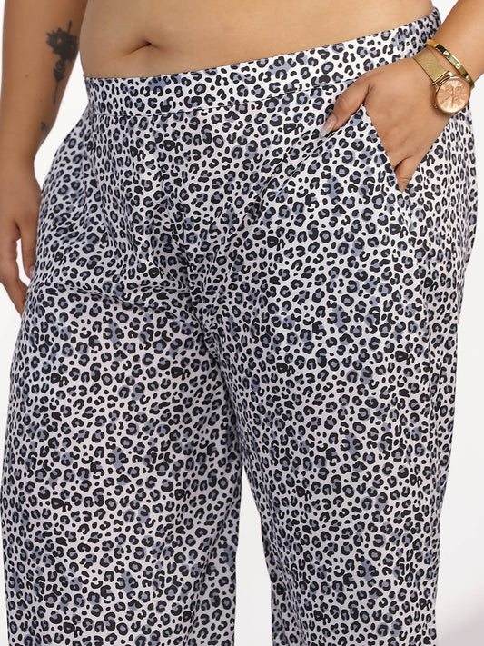 Printed Palazzo Pants - SnowLeopard