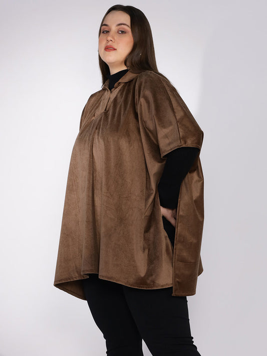 Tan Suede Poncho