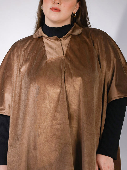 Tan Suede Poncho