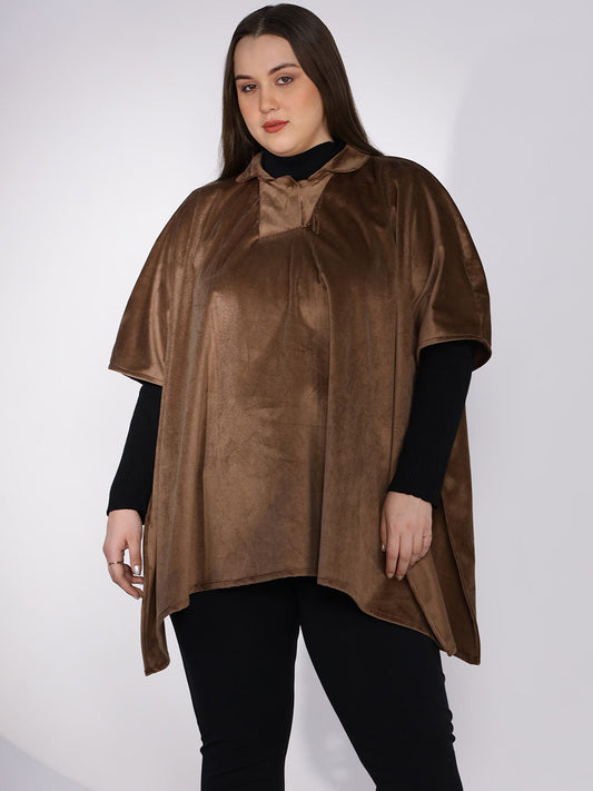 Tan Suede Poncho