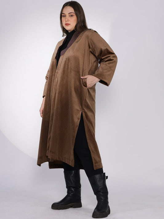 Tan Suede Shawl Collar Jacket